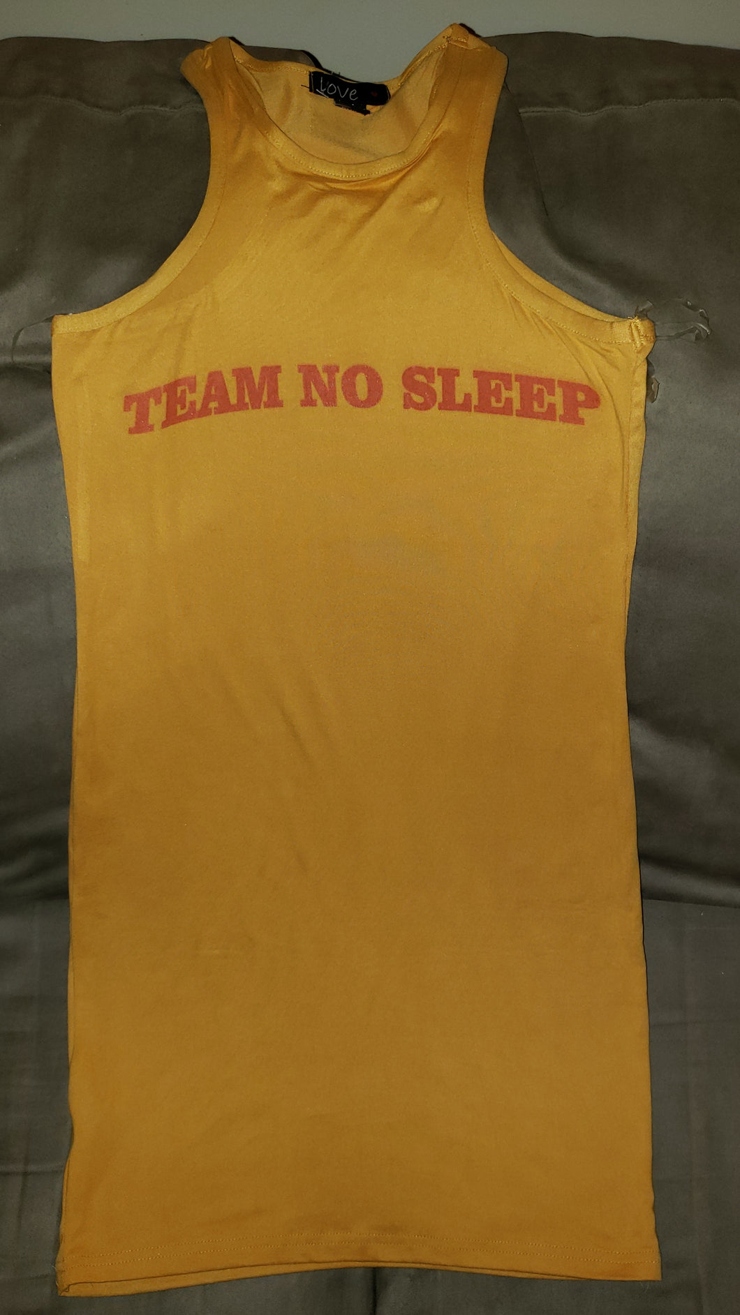 Team No Sleep Mustard Dress w/Red