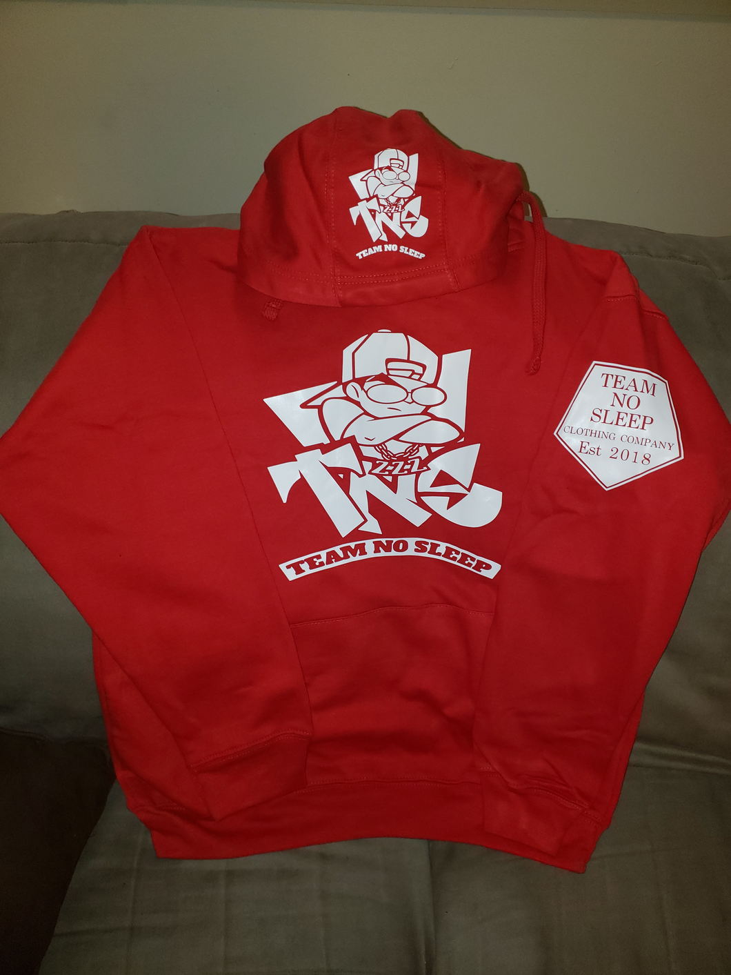 Red Hoodie w/White 